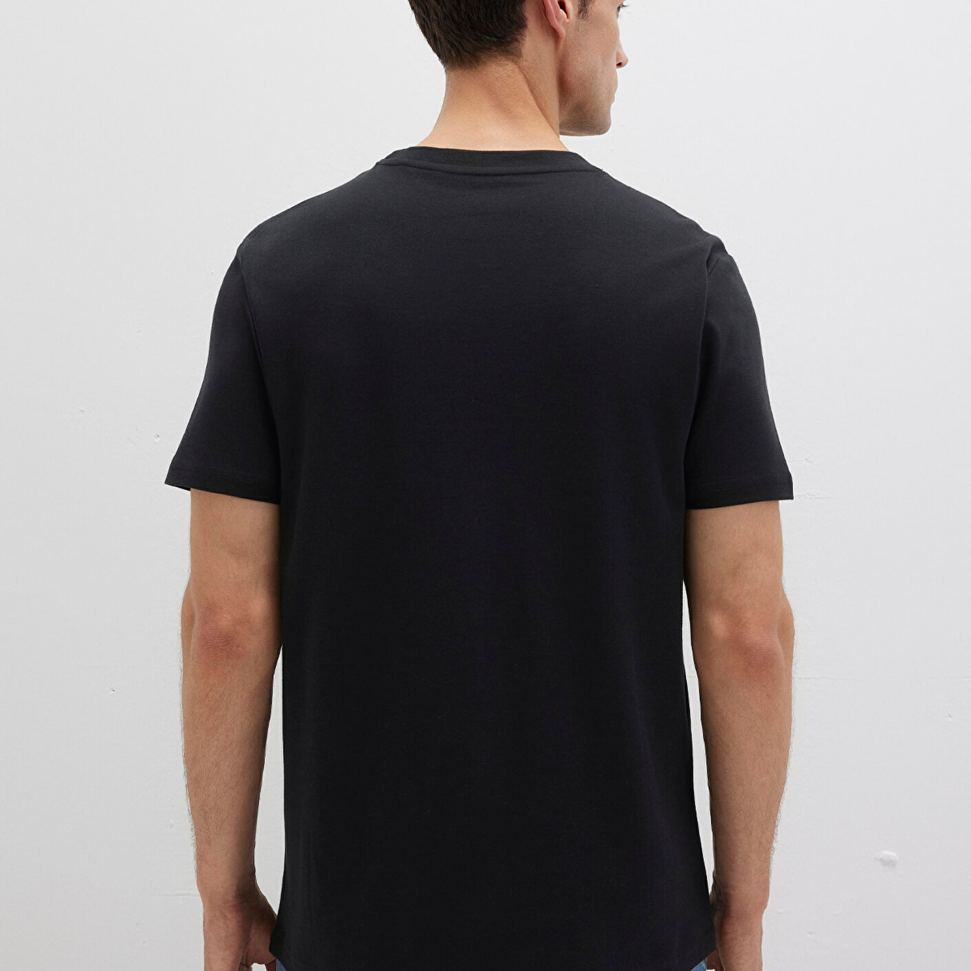 Mavi Mavi Logo Baskılı Siyah İnterlok Tişört Slim Fit / Dar Kesim 0610360-900