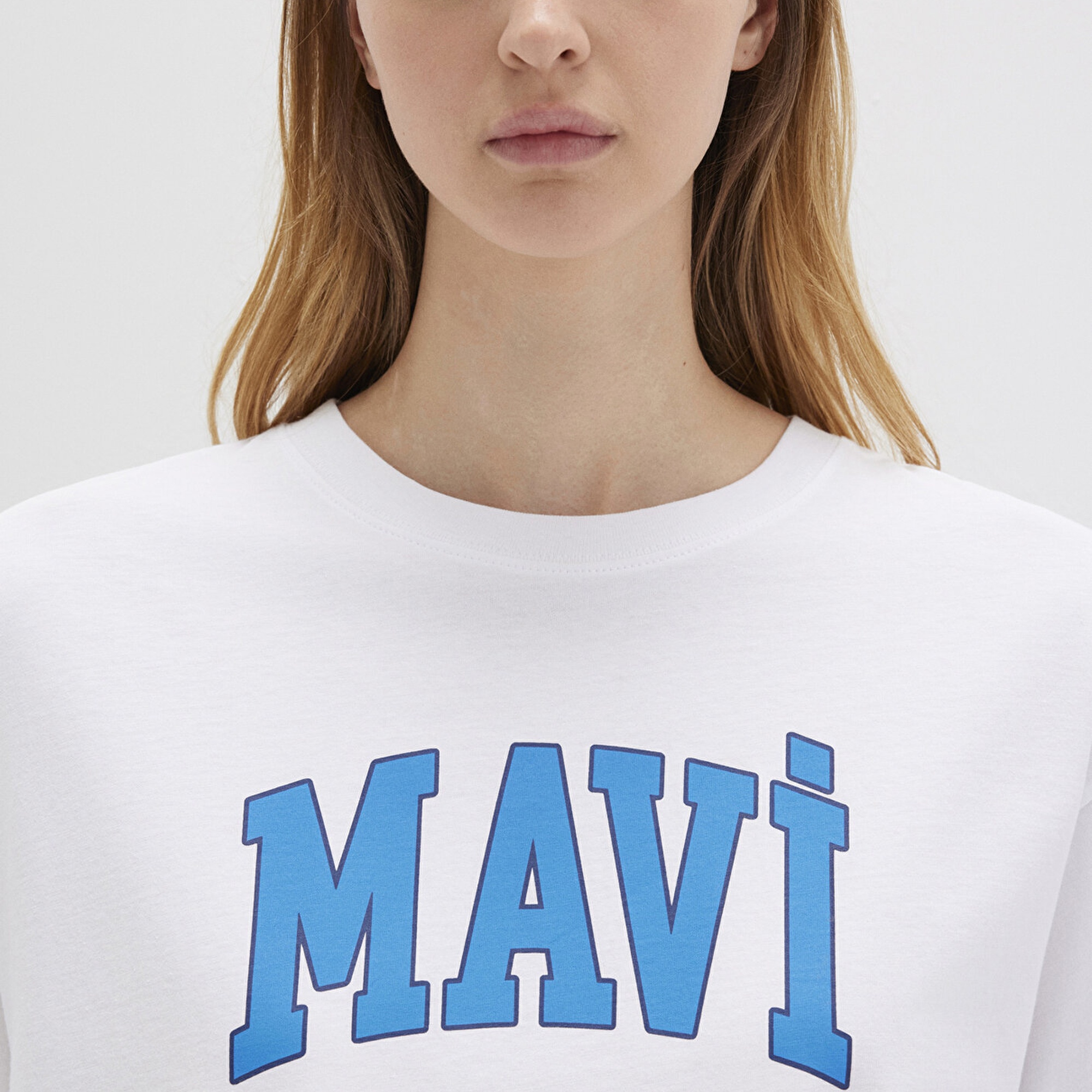 Mavi Mavi Logo Baskılı Beyaz Tişört Oversize / Geniş Kesim 1600843-70000