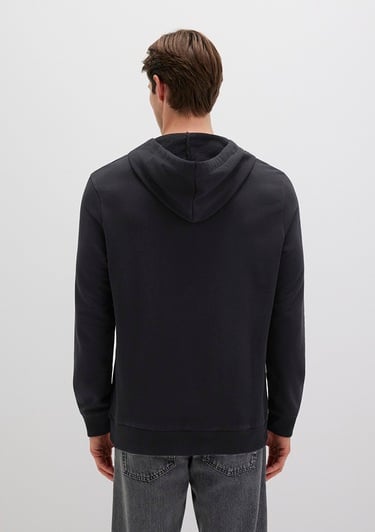  Mavi Mavi Logo Baskılı Kapüşonlu Siyah Sweatshirt 065606-900