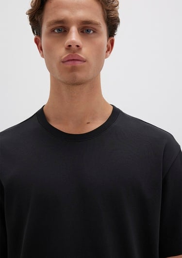  Mavi Siyah Basic Tişört Loose Fit / Bol Rahat Kesim 066249-900