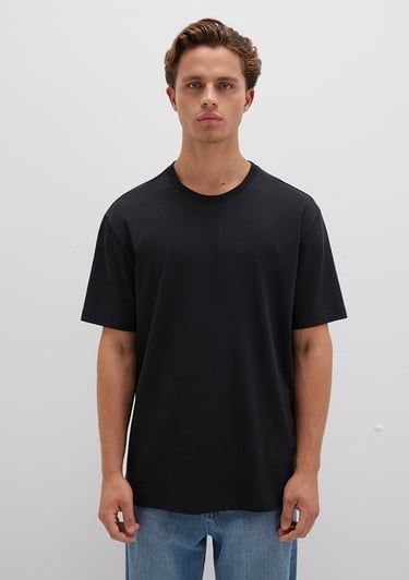  Mavi Siyah Basic Tişört Loose Fit / Bol Rahat Kesim 066249-900