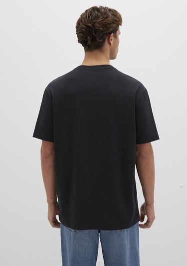  Mavi Siyah Basic Tişört Loose Fit / Bol Rahat Kesim 066249-900