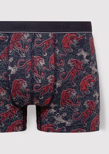  Mavi Kaplan Baskılı Lacivert Boxer 091121-24413