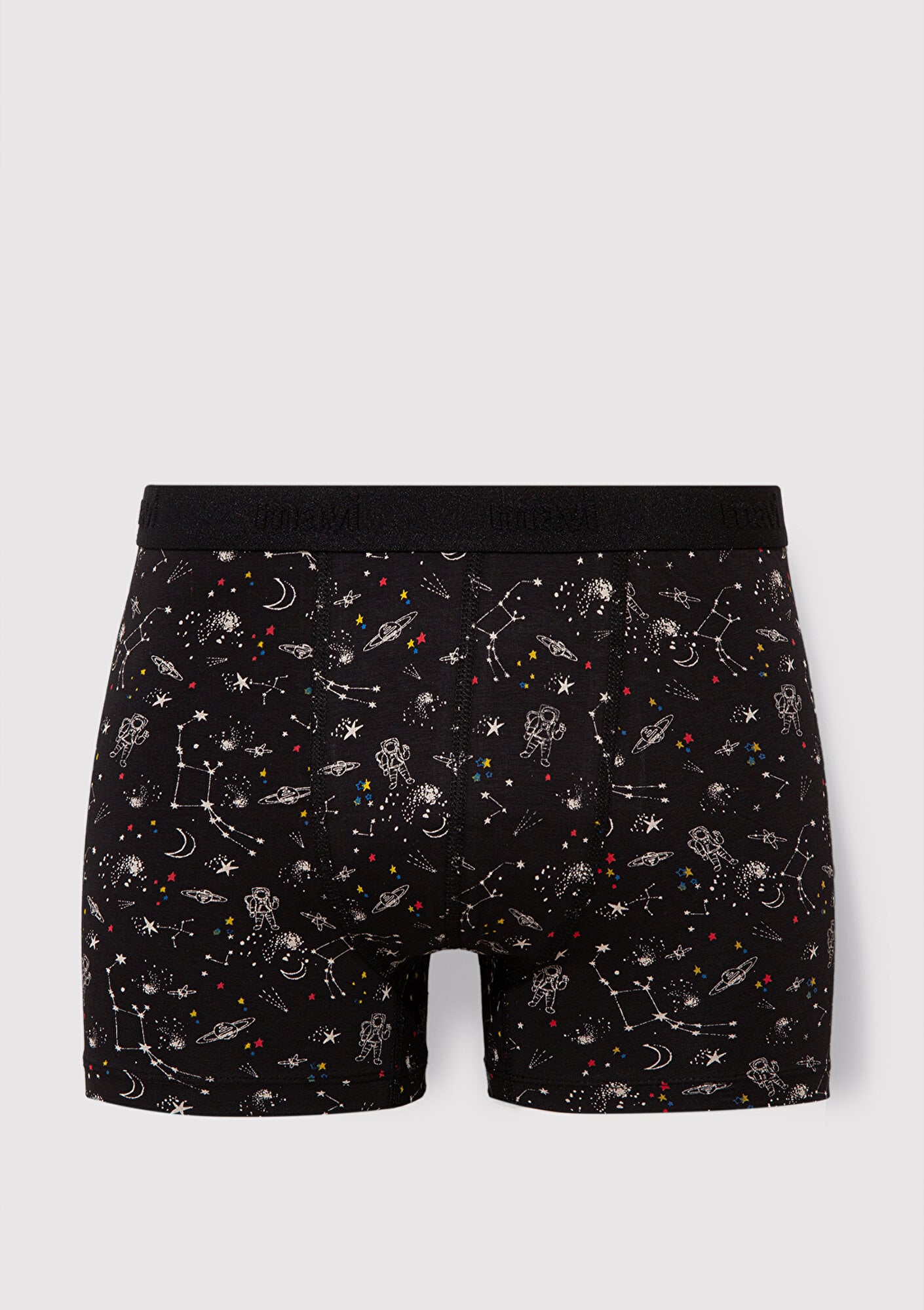  Mavi Galaksi Baskılı Siyah Boxer 092084-900