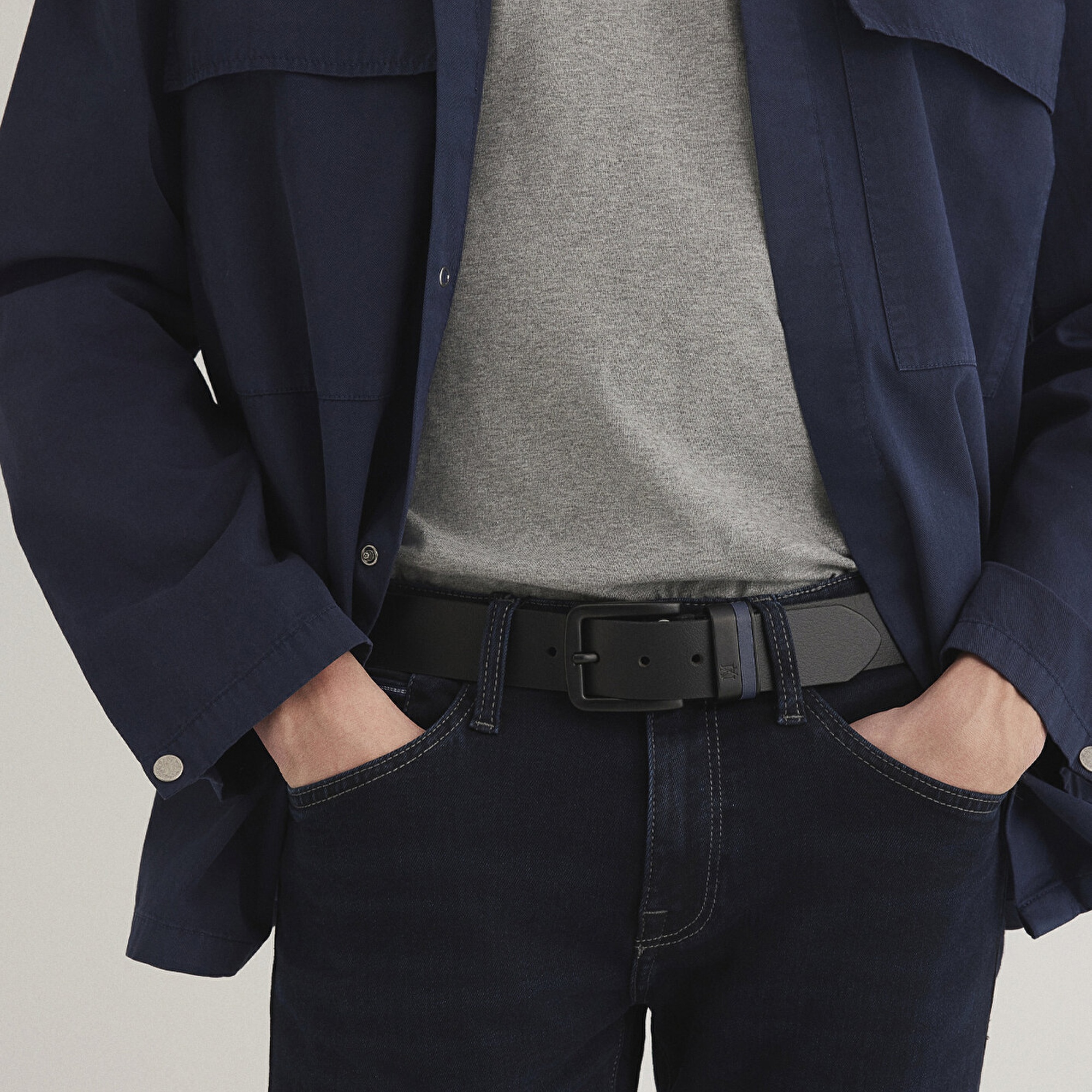 Mavi Siyah Deri Kemer 090499-15903