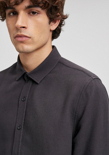  Mavi Siyah Gömlek Slim Fit / Dar Kesim 8810217-900