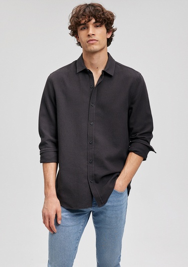  Mavi Siyah Gömlek Slim Fit / Dar Kesim 8810217-900