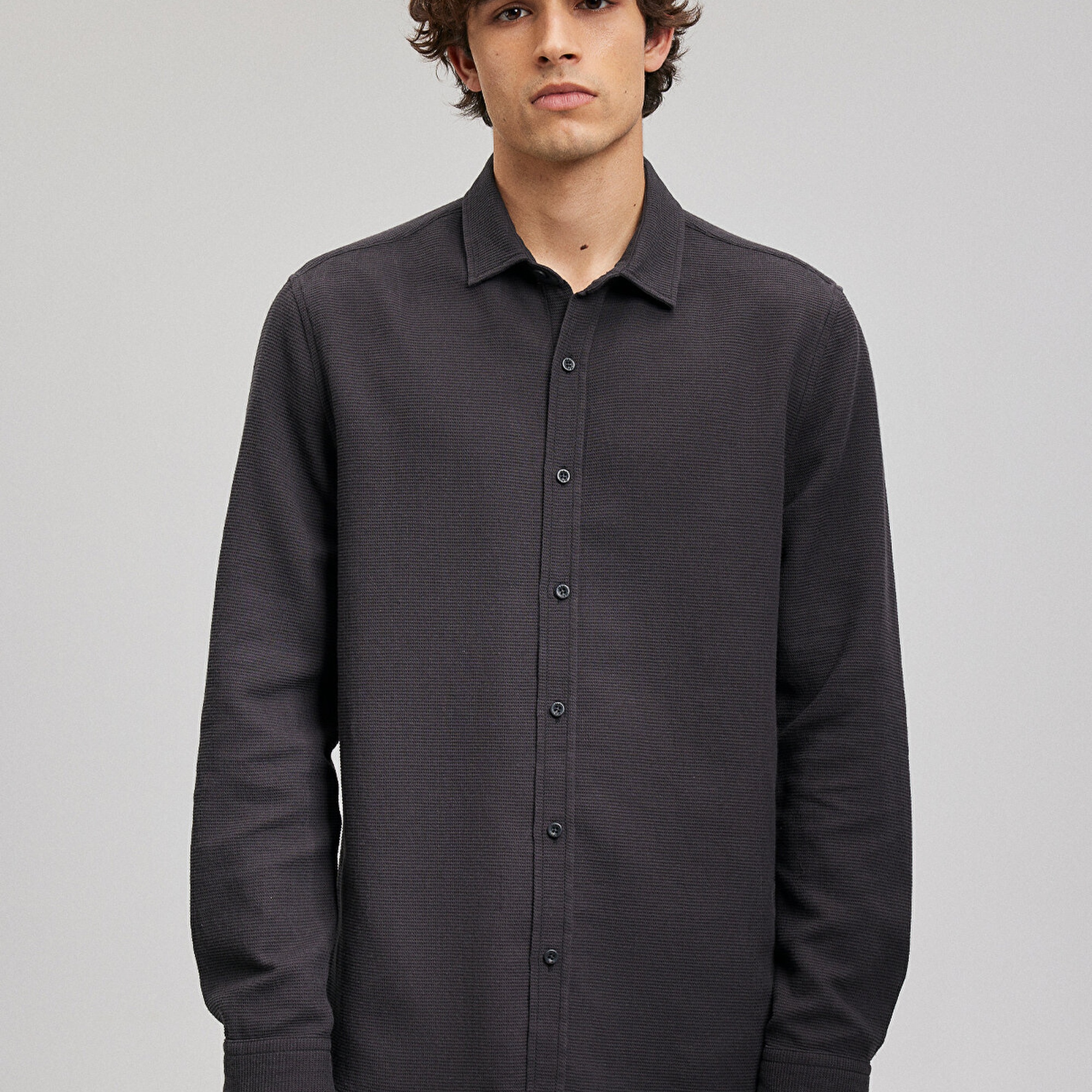 Mavi Siyah Gömlek Slim Fit / Dar Kesim 8810217-900