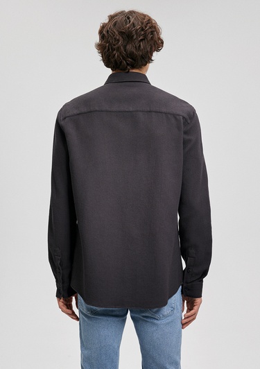  Mavi Siyah Gömlek Slim Fit / Dar Kesim 8810217-900