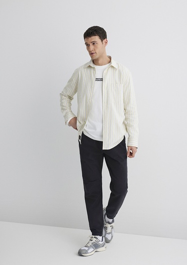  Mavi Beli Lastikli Siyah Jogger Pantolon 000169-34314