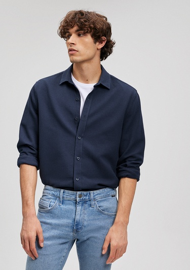  Mavi Lacivert Gömlek Slim Fit / Dar Kesim 8810217-81583