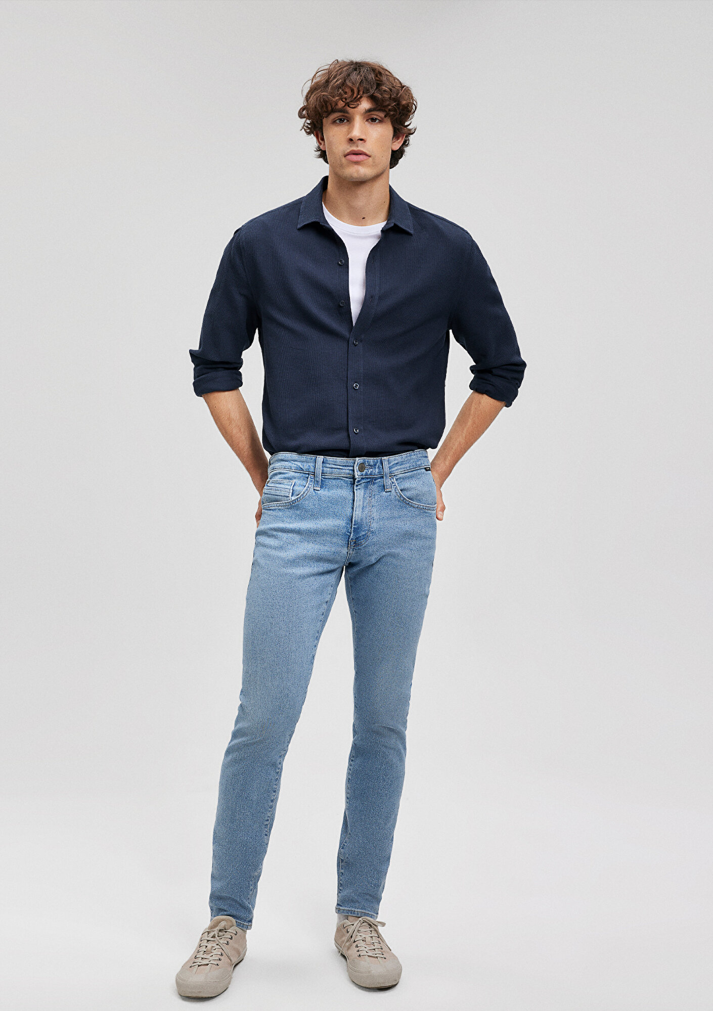  Mavi Lacivert Gömlek Slim Fit / Dar Kesim 8810217-81583