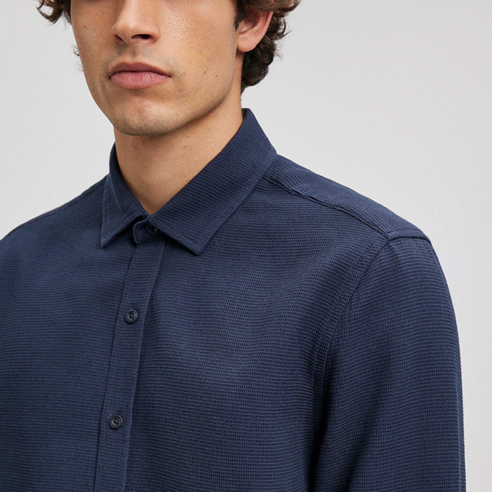 Mavi Lacivert Gömlek Slim Fit / Dar Kesim 8810217-81583