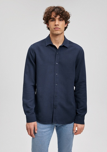  Mavi Lacivert Gömlek Slim Fit / Dar Kesim 8810217-81583