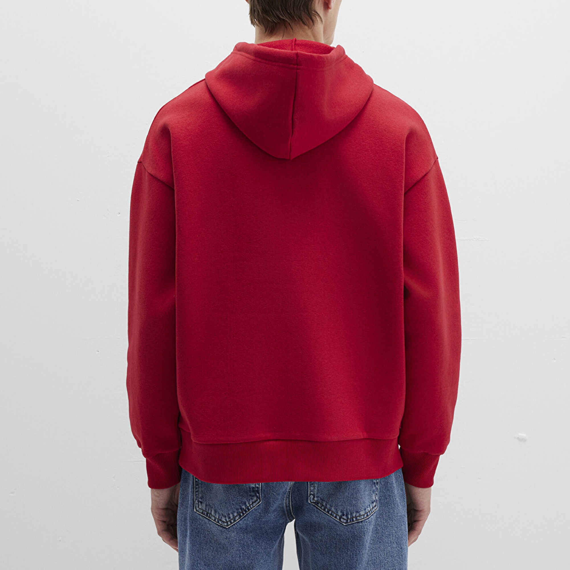 Mavi Mavi Logo Baskılı Kapüşonlu Kırmızı Sweatshirt 067149-70464