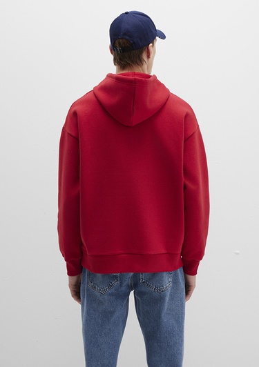  Mavi Mavi Logo Baskılı Kapüşonlu Kırmızı Sweatshirt 067149-70464