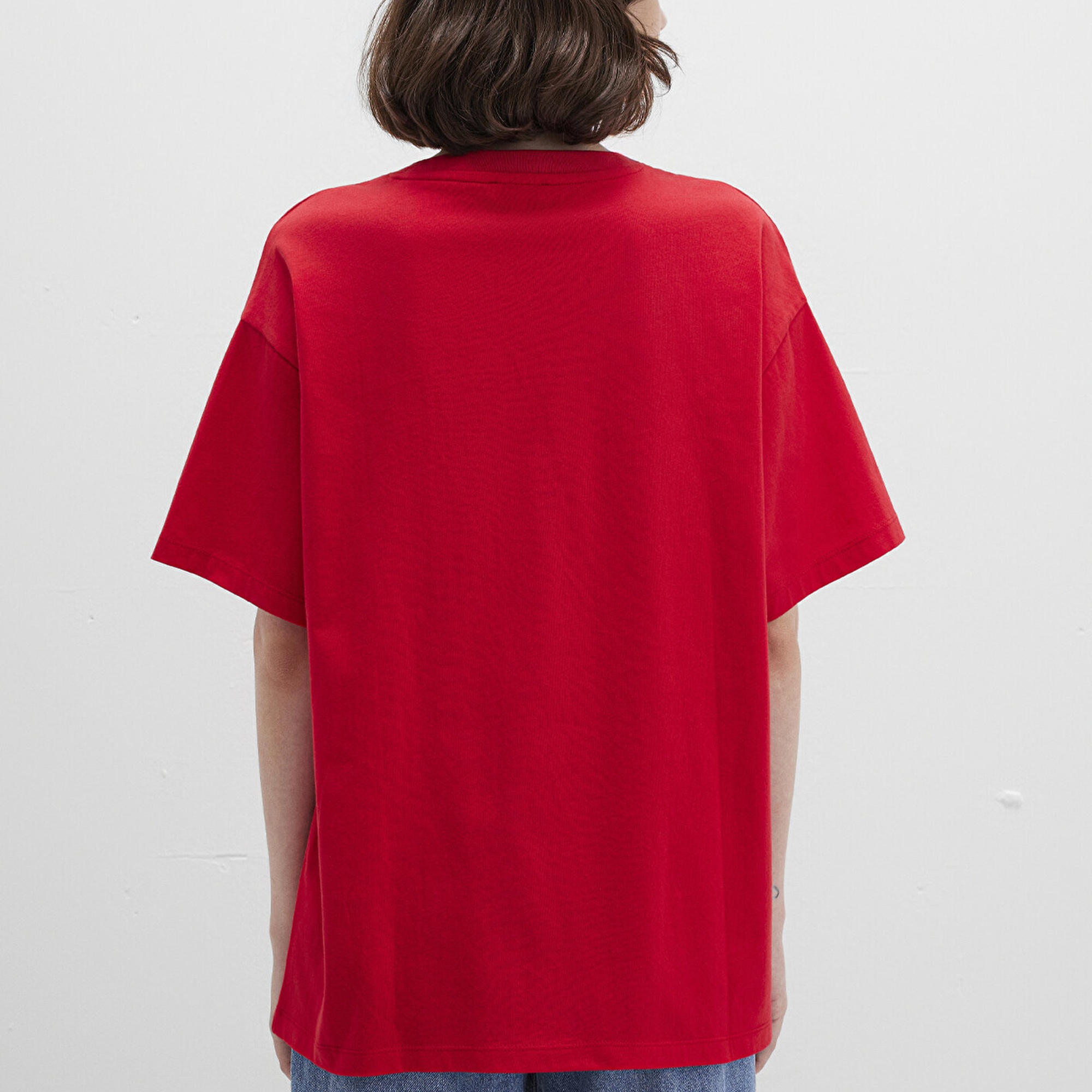 Mavi Mavi Logo Baskılı Kırmızı Tişört Oversize / Geniş Kesim 1600843-82054