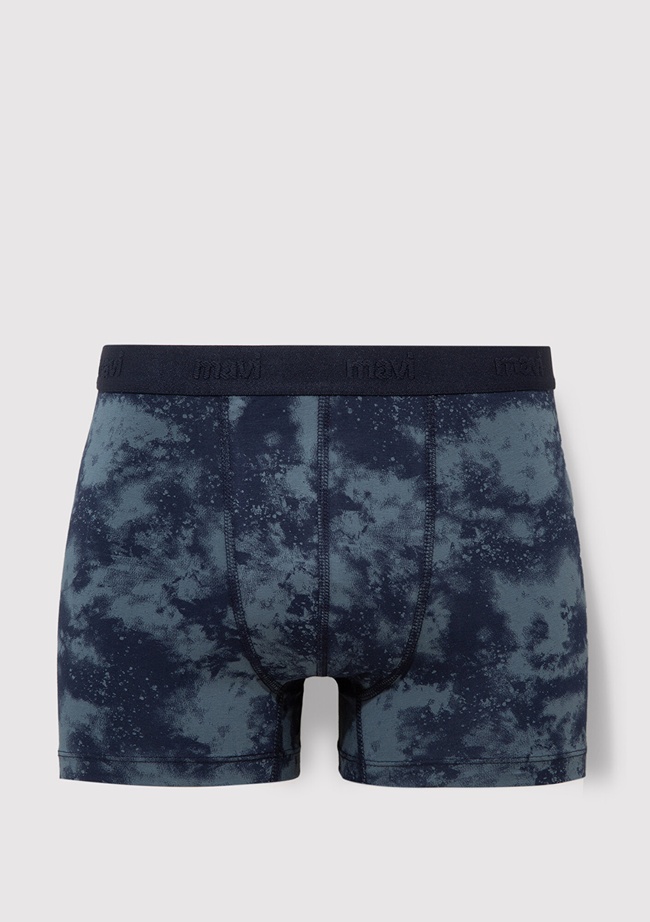  Mavi Batik Desenli Lacivert Boxer 092664-34340