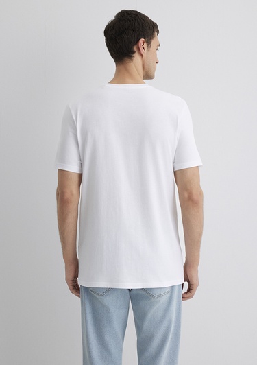  Mavi Mavi Jeans Baskılı Beyaz Tişört Slim Fit / Dar Kesim 066841-620