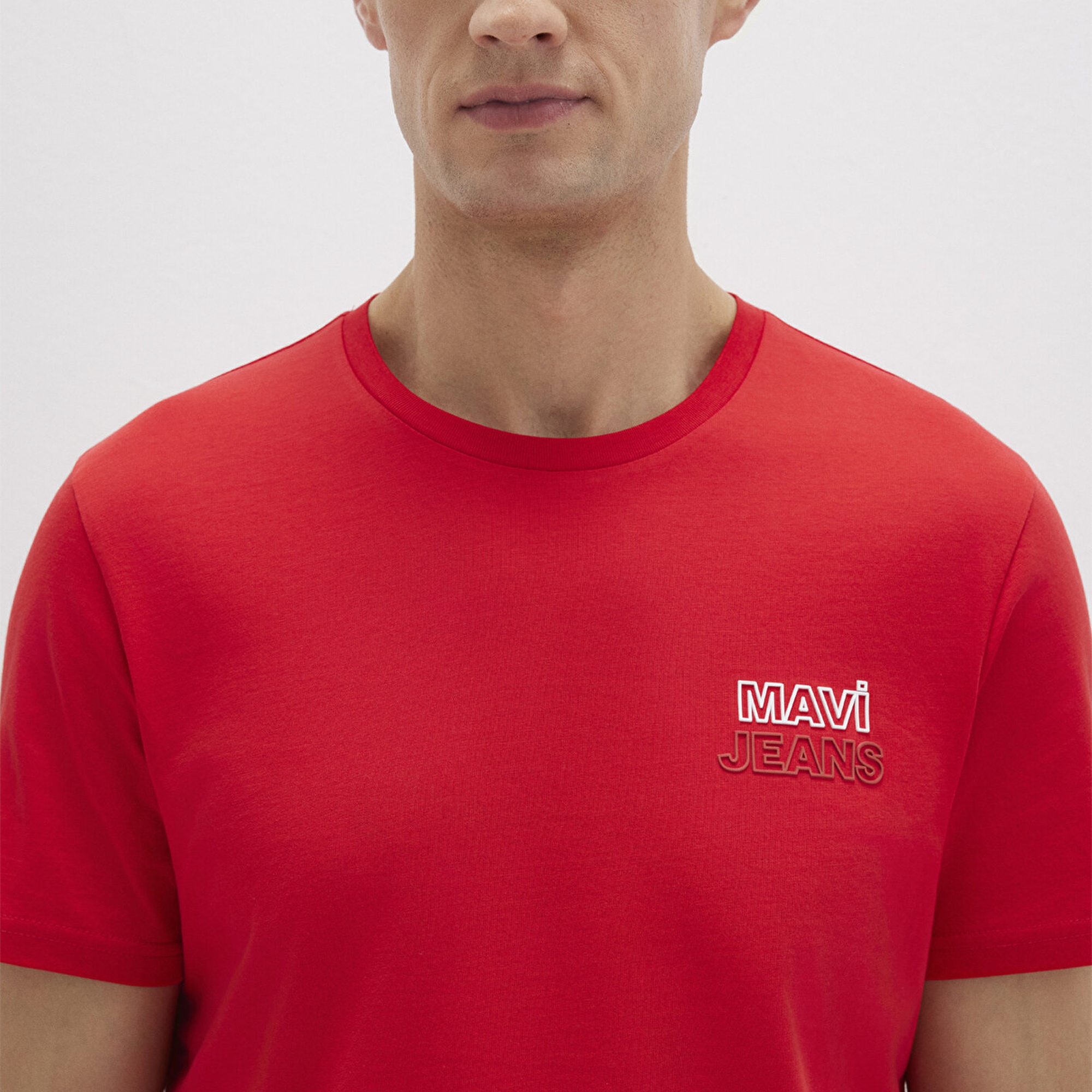 Mavi Mavi Jeans Baskılı Kırmızı Tişört Slim Fit / Dar Kesim 066841-33099
