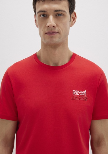  Mavi Mavi Jeans Baskılı Kırmızı Tişört Slim Fit / Dar Kesim 066841-33099