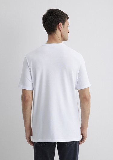  Mavi Stretch Beyaz Basic Tişört Regular Fit / Normal Kesim 0610252-620