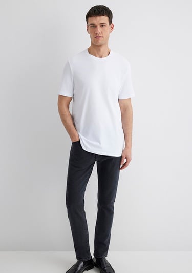 Mavi Stretch Beyaz Basic Tişört Regular Fit / Normal Kesim 0610252-620