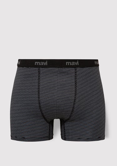  Mavi Çizgili Siyah Boxer 0910434-32174