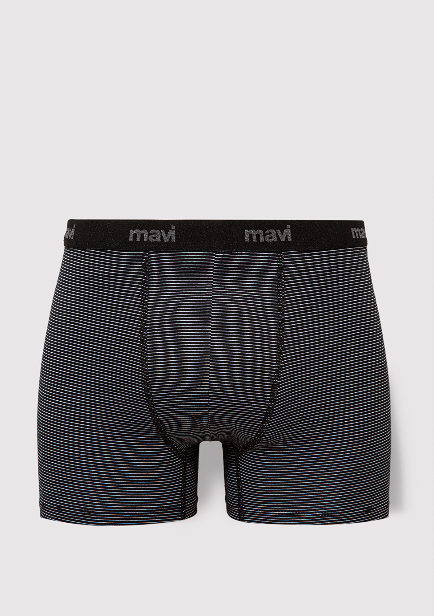  Mavi Çizgili Siyah Boxer 0910434-32174