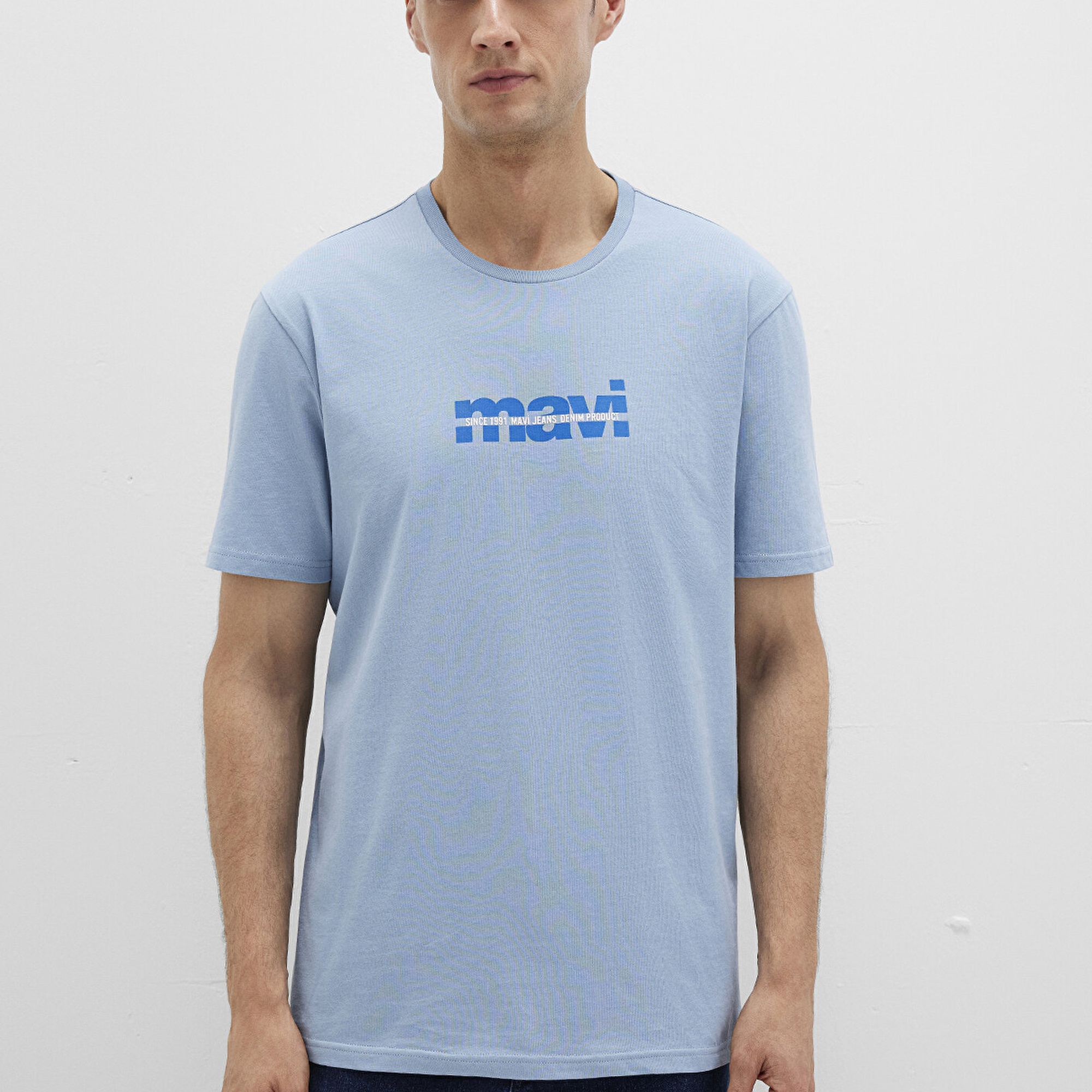 Mavi Mavi Logo Baskılı Mavi Tişört Regular Fit / Normal Kesim 0610943-70731