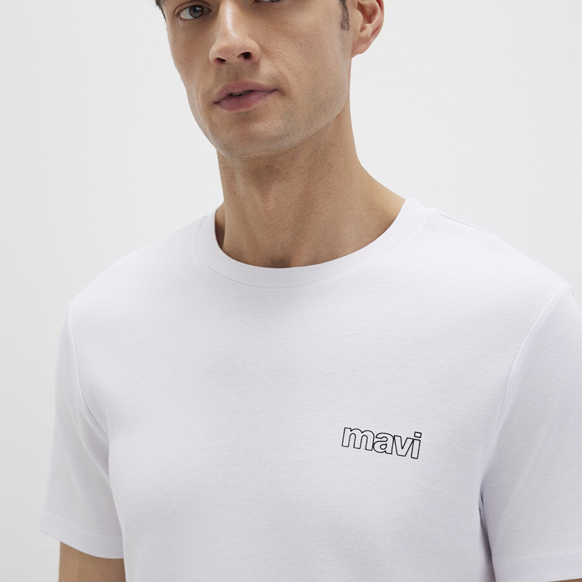 Mavi Mavi Logo Baskılı Beyaz Tişört Slim Fit / Dar Kesim 0610360-620