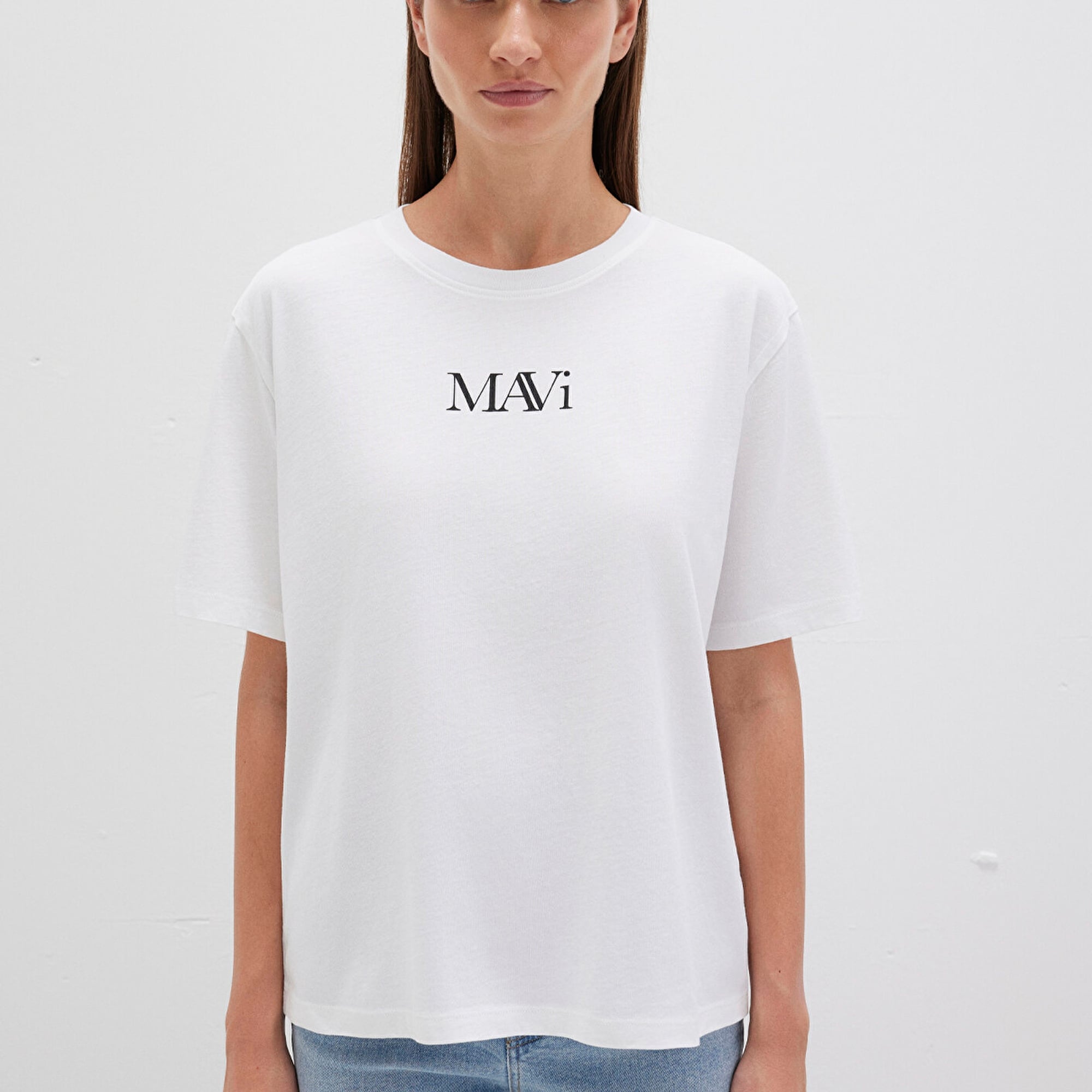 Mavi Mavi Logo Baskılı Beyaz Tişört Regular Fit / Normal Kesim 1611594-620