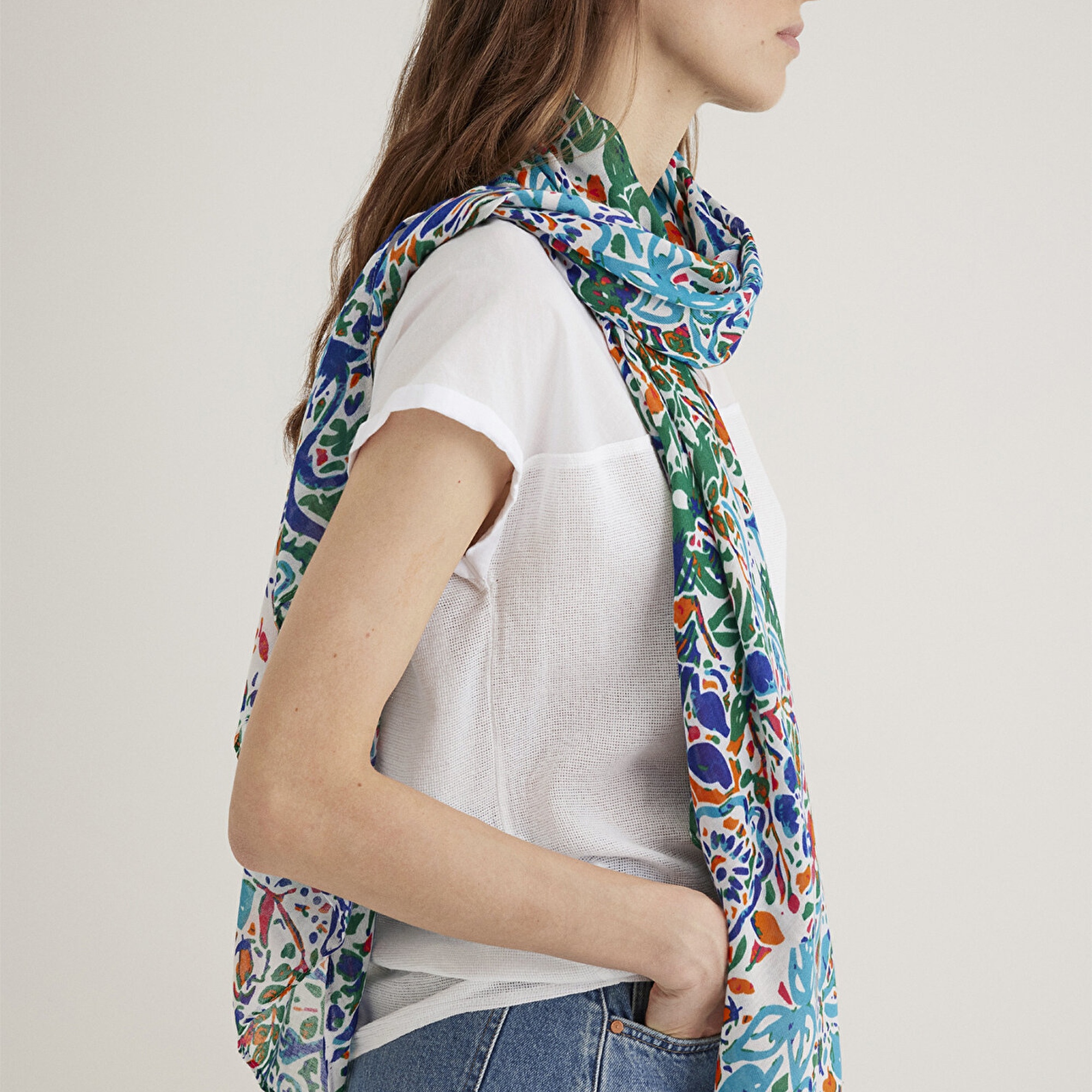 Mavi Baskılı Şal 1911130-82948