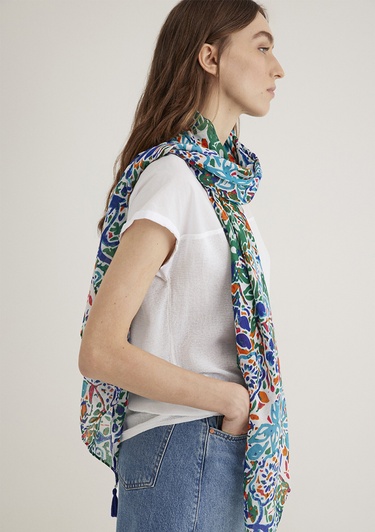  Mavi Baskılı Şal 1911130-82948