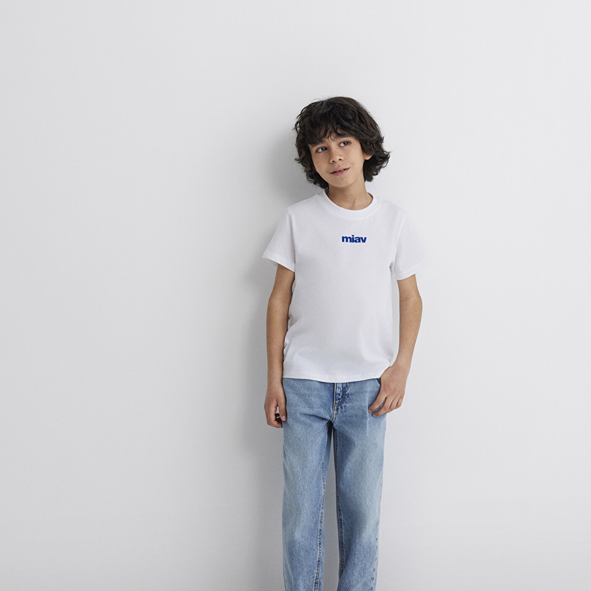 Mavi Miav Baskılı Beyaz Çocuk  Tişört Regular Fit / Normal Kesim 66332620