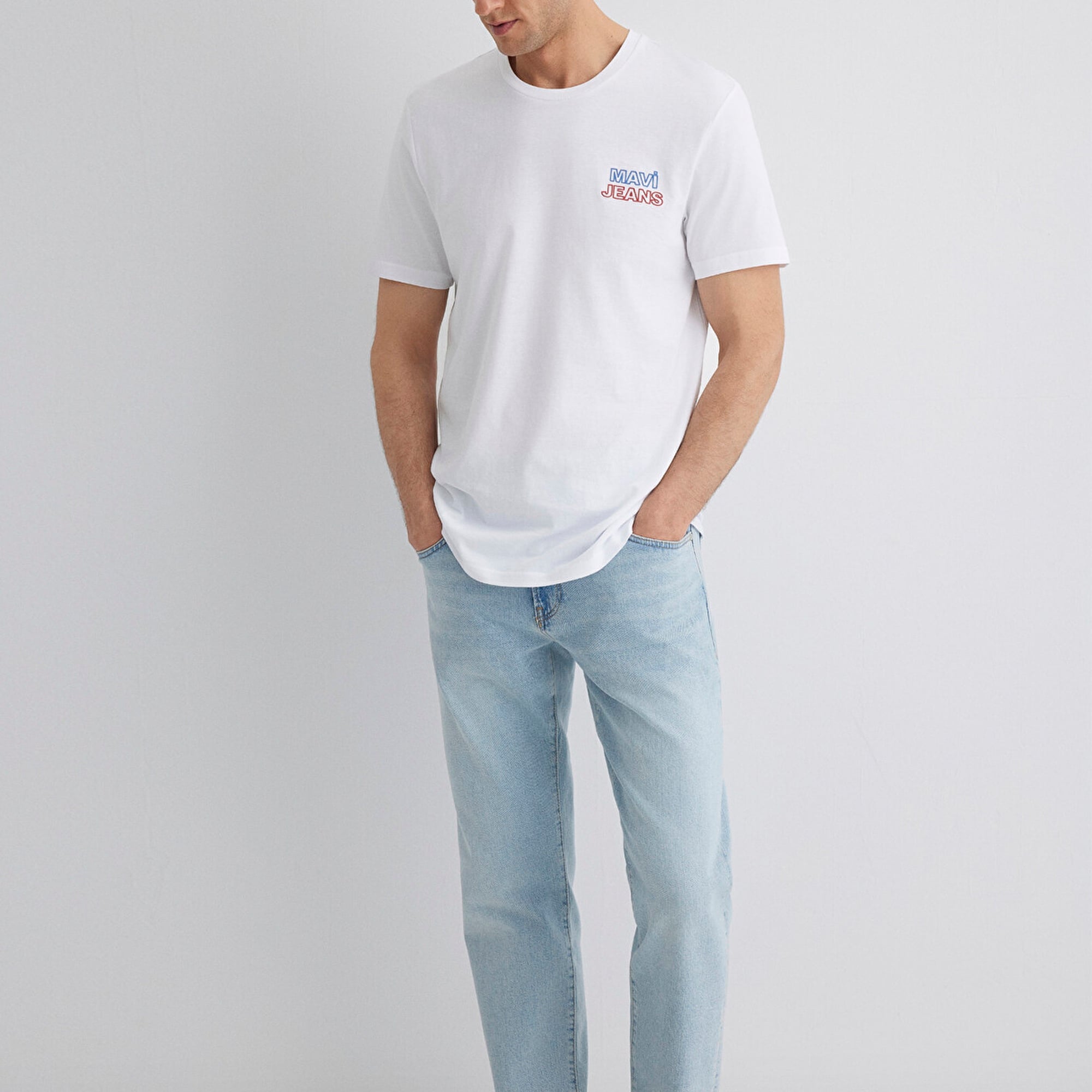 Mavi Mavi Jeans Baskılı Beyaz Tişört Slim Fit / Dar Kesim 066841-620