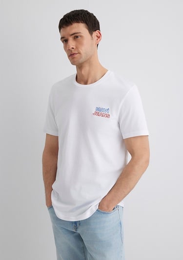  Mavi Mavi Jeans Baskılı Beyaz Tişört Slim Fit / Dar Kesim 066841-620