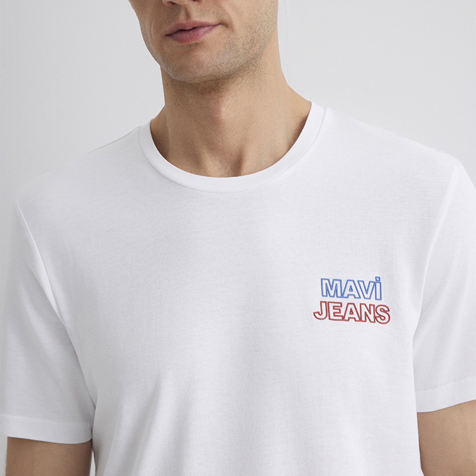 Mavi Mavi Jeans Baskılı Beyaz Tişört Slim Fit / Dar Kesim 066841-620