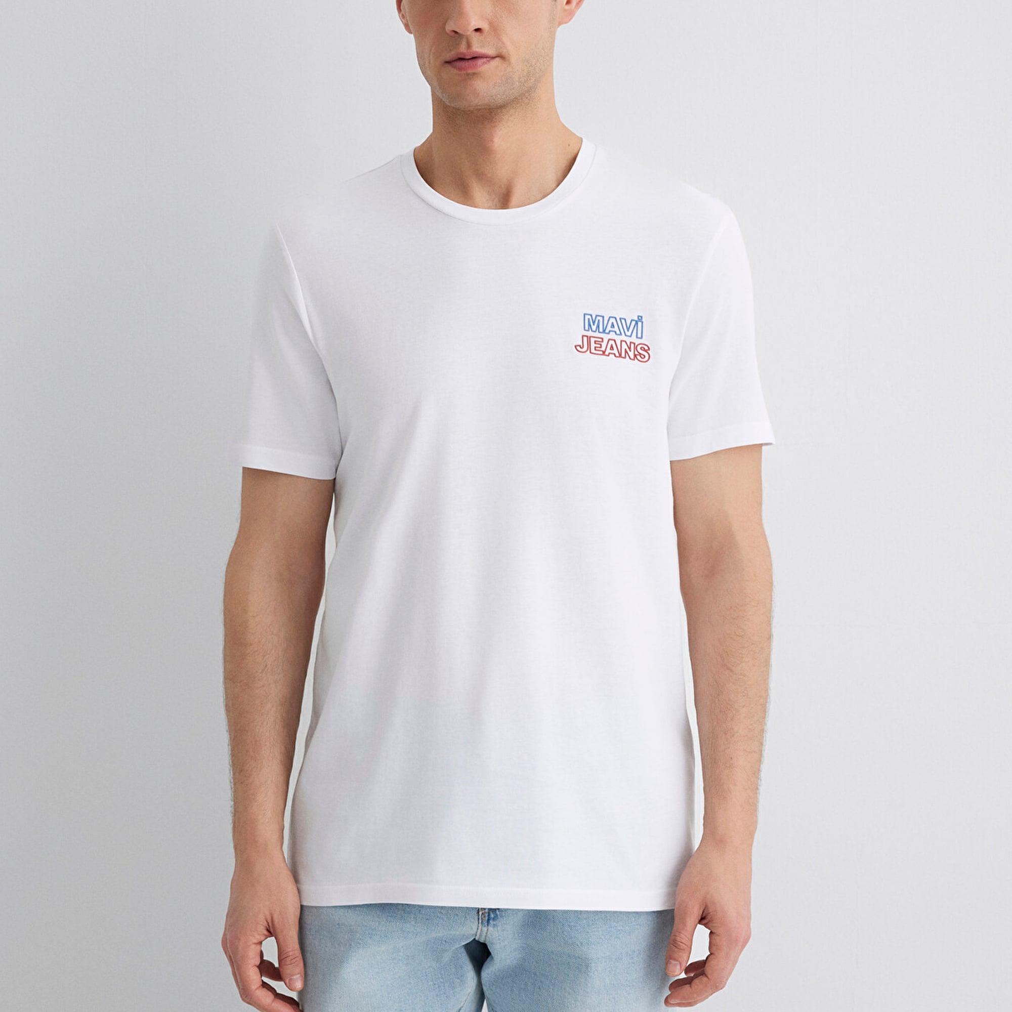 Mavi Mavi Jeans Baskılı Beyaz Tişört Slim Fit / Dar Kesim 066841-620