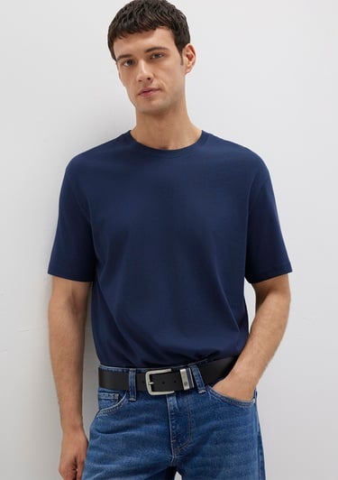  Mavi Siyah Deri Kemer 090942-902