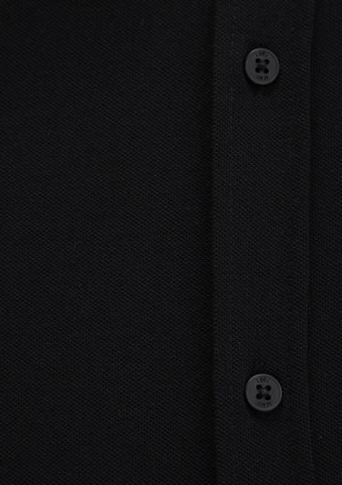  Mavi Siyah Örme Gömlek Fitted / Vücuda Oturan Kesim 0210294-900