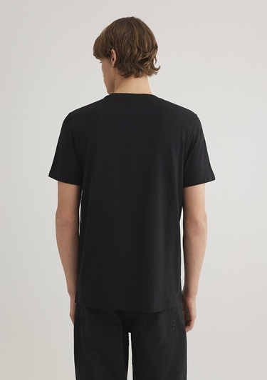  Mavi Superman Baskılı Siyah Tişört Slim Fit / Dar Kesim 066875-900