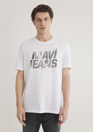  Mavi Mavi Jeans Baskılı Beyaz Tişört Regular Fit / Normal Kesim 0610260-620