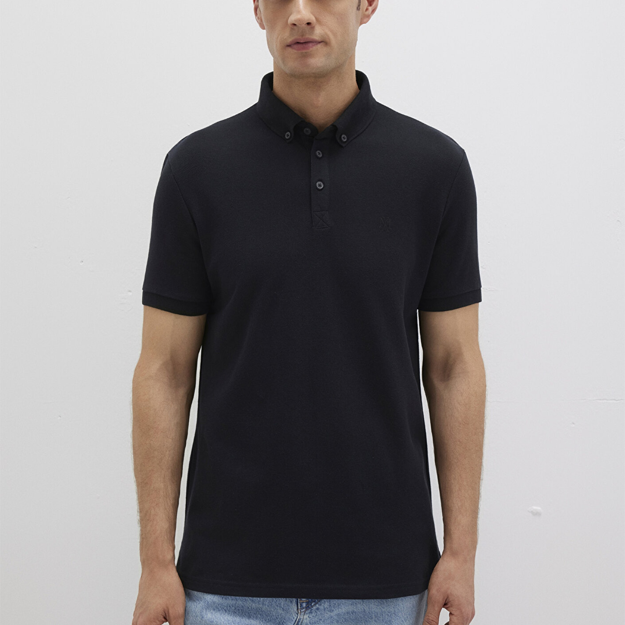 Mavi Siyah Polo Tişört Slim Fit / Dar Kesim 063247-900