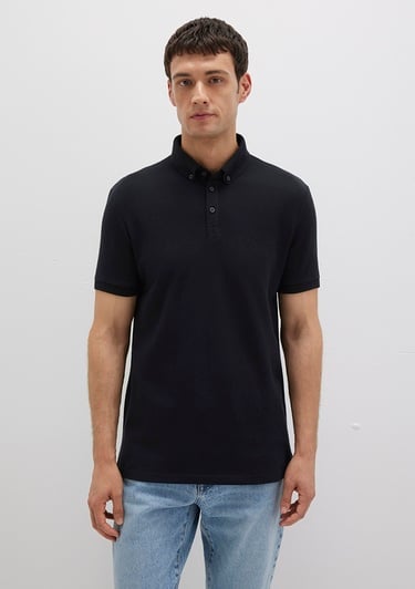  Mavi Siyah Polo Tişört Slim Fit / Dar Kesim 063247-900