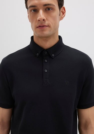  Mavi Siyah Polo Tişört Slim Fit / Dar Kesim 063247-900