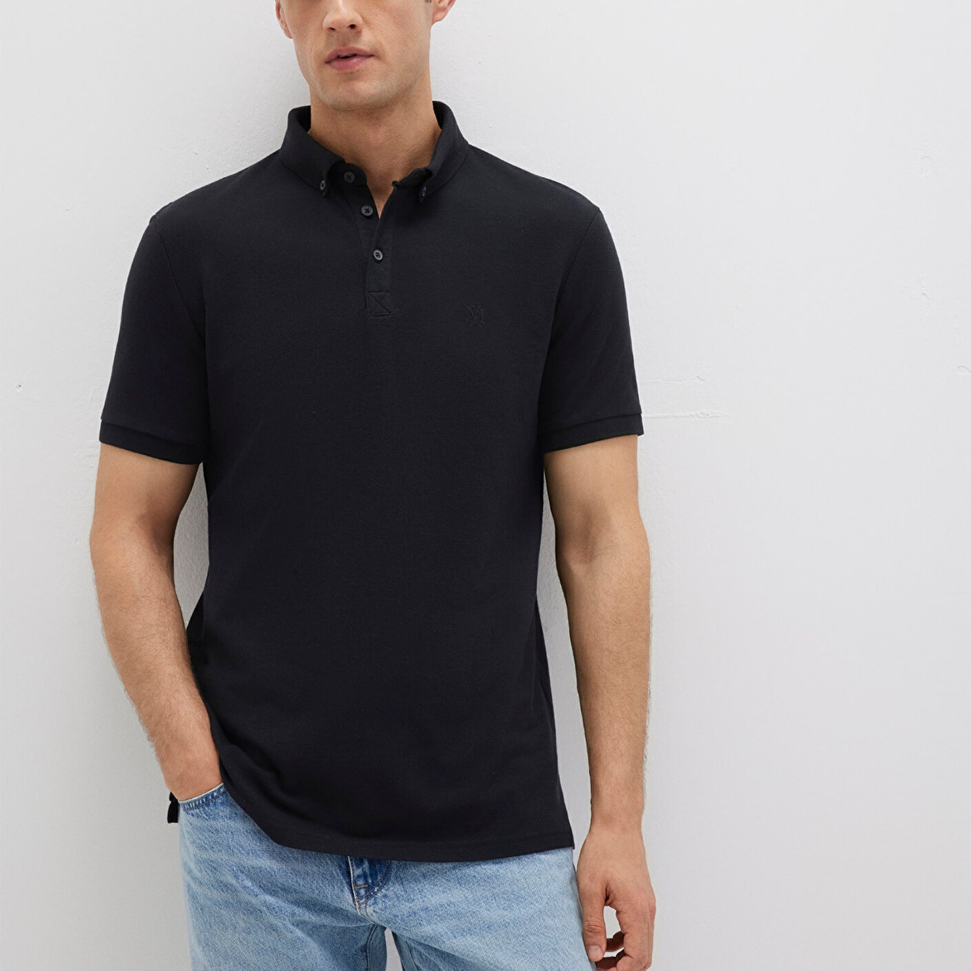 Mavi Siyah Polo Tişört Slim Fit / Dar Kesim 063247-900