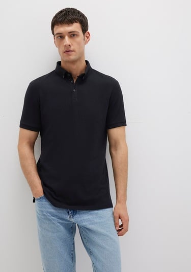  Mavi Siyah Polo Tişört Slim Fit / Dar Kesim 063247-900