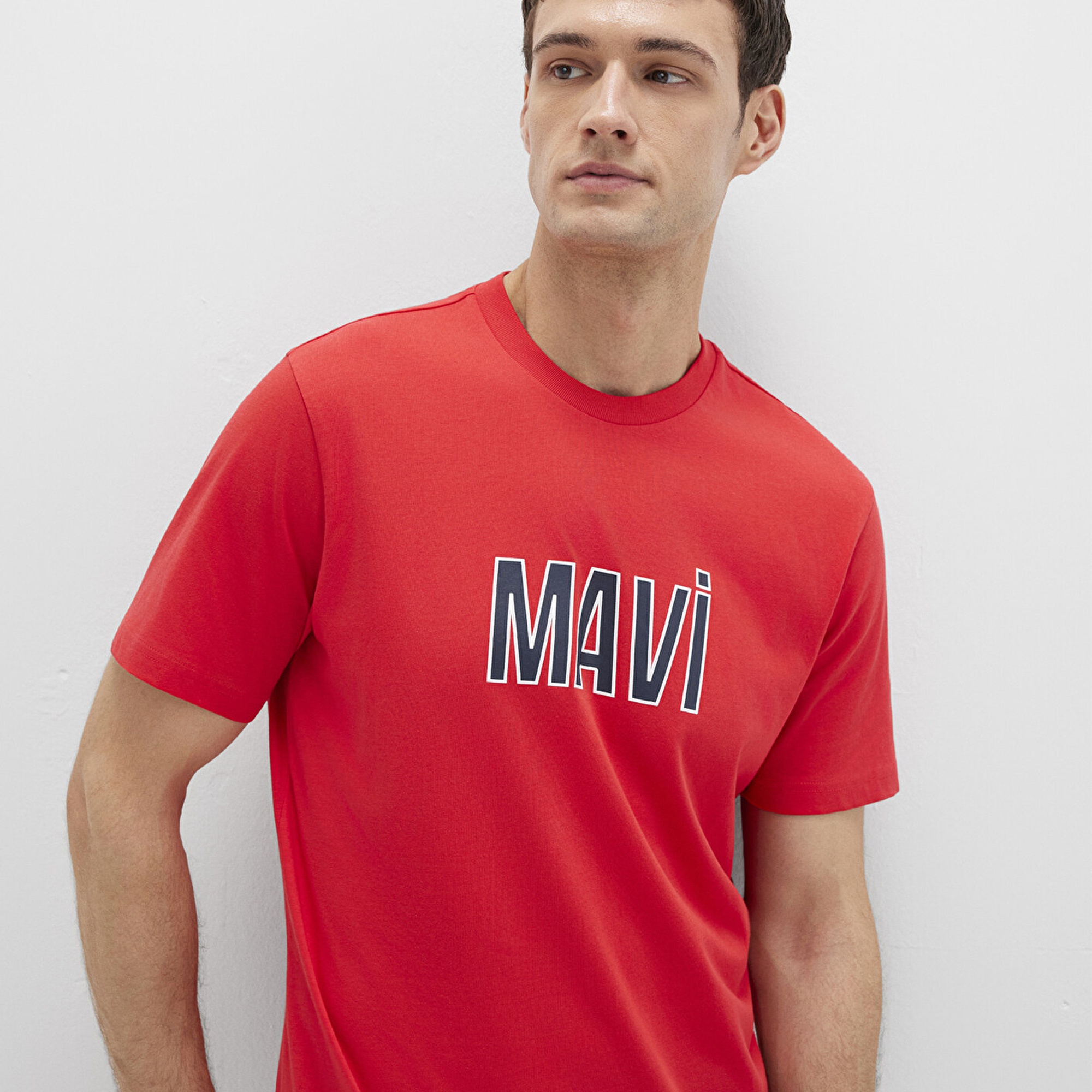 Mavi Mavi Logo Baskılı Kırmızı Tişört Regular Fit / Normal Kesim 066842-33099