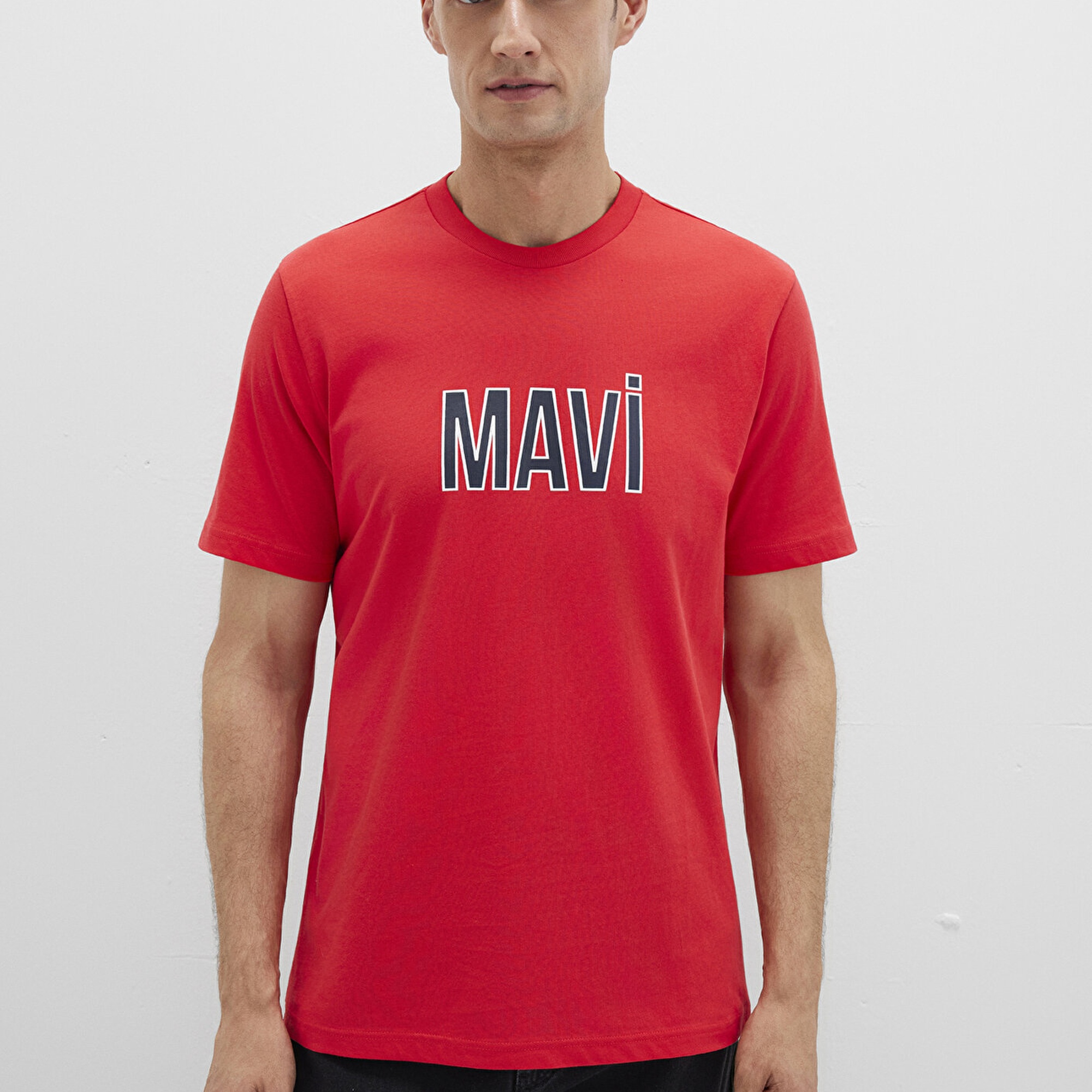 Mavi Mavi Logo Baskılı Kırmızı Tişört Regular Fit / Normal Kesim 066842-33099